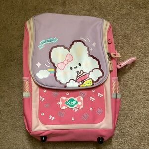 Cute Pink and Purple Toddler Backpack with Bunny Design